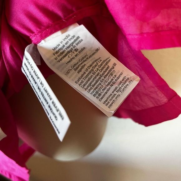 Cute J. Crew NWT Corded Trim Short Hot Pink Tunic Embroidery Dress Beach Pool - Picture 7 of 10